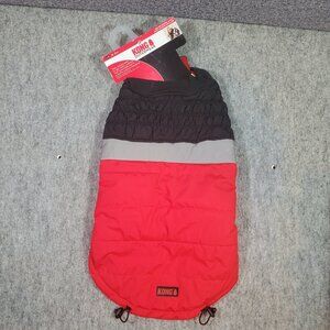 Kong Dog Coat/Jacket, New, Size L, Red Black, Fleece Lined, Water Resistant